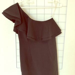 One-Shoulder Cocktail Black Dress
